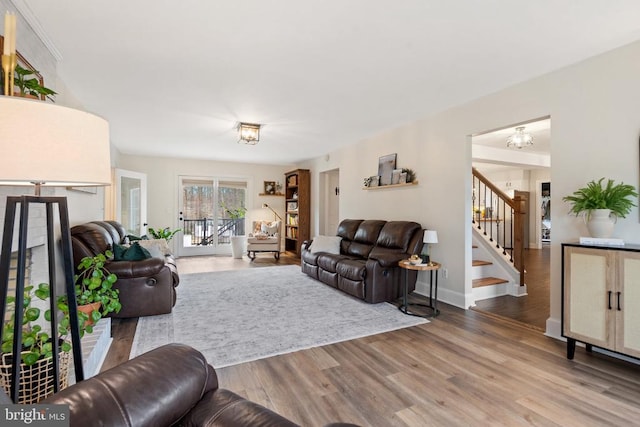 living room featuring hardwood / wood-style flooring