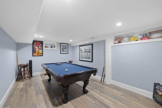 4111 Spotswood Trl, Penn Laird, VA 22846 - playroom featuring pool table, light wood finished floors, recessed lighting, and baseboards