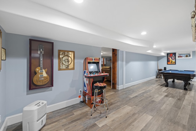 4111 Spotswood Trl, Penn Laird, VA 22846 - game room with wood finished floors, baseboards, billiards table, and recessed lighting