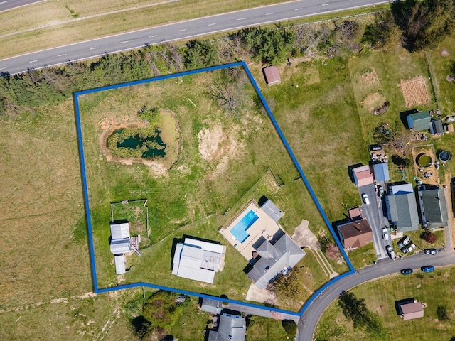 aerial overview of property's location with property boundaries highlighted
