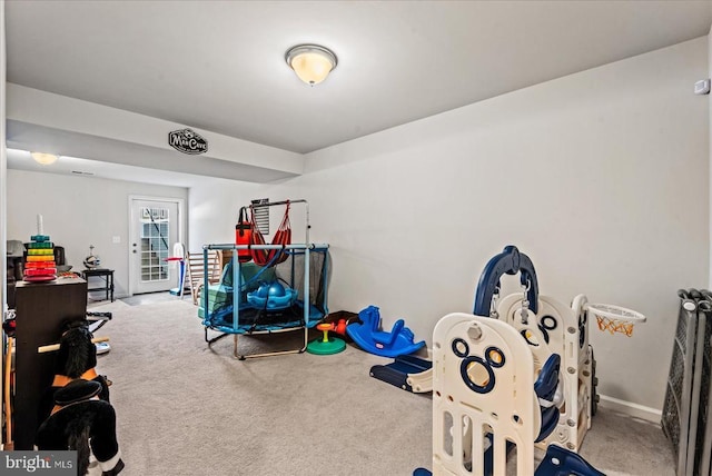 9717 Rockwell Rd, Fredericksburg, VA 22407 - workout room with carpet floors and baseboards