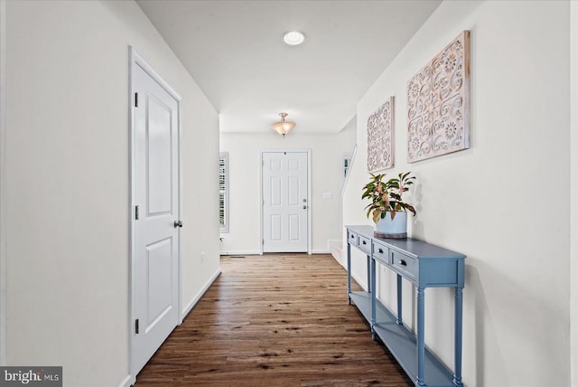 9717 Rockwell Rd, Fredericksburg, VA 22407 - hall featuring wood finished floors, baseboards, and recessed lighting