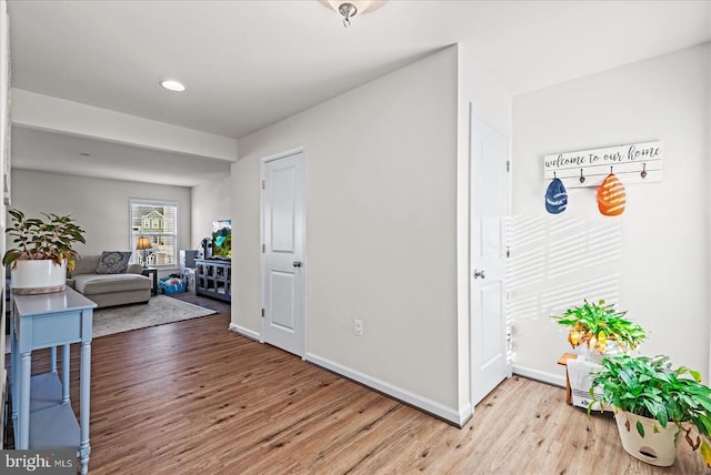 9717 Rockwell Rd, Fredericksburg, VA 22407 - entrance foyer with light wood finished floors, baseboards, and recessed lighting