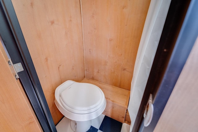 2077 Deerfield Valley Rd, West Augusta, VA 24485 - bathroom with wooden walls and toilet