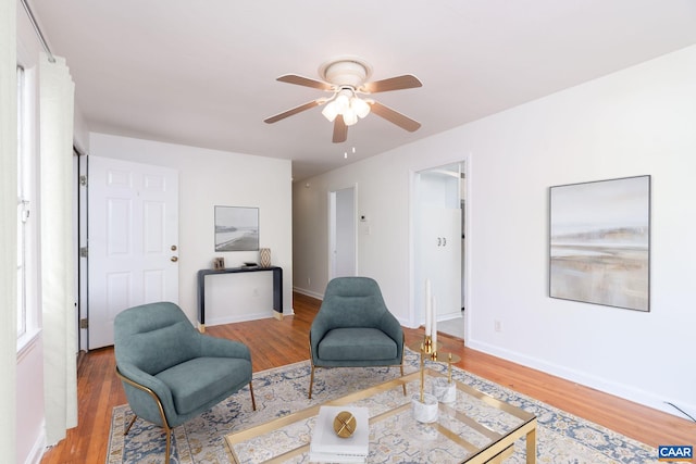 122 Westerly Ave, Charlottesville, VA 22903 - living area featuring a ceiling fan and wood finished floors