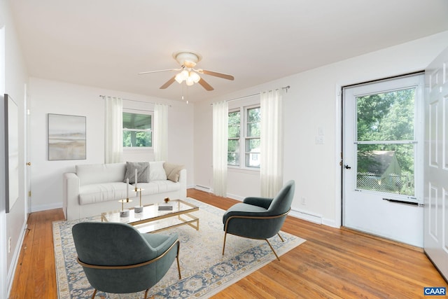 122 Westerly Ave, Charlottesville, VA 22903 - living room with a ceiling fan and light wood finished floors