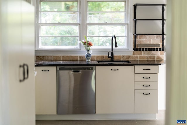 122 Westerly Ave, Charlottesville, VA 22903 - kitchen with stainless steel dishwasher, healthy amount of natural light, and white cabinetry