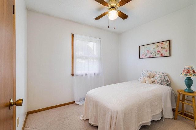 390 Frontier Dr, Staunton, VA 24401 - bedroom featuring light carpet, baseboards, and a ceiling fan