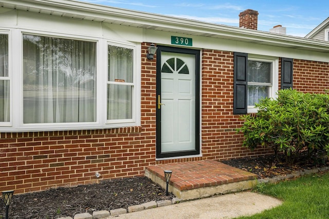 390 Frontier Dr, Staunton, VA 24401 - entrance to property with brick siding and a chimney