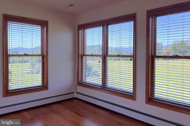3542 Slate Mills Rd, Sperryville, VA 22740 - empty room with dark wood-style floors and baseboard heating