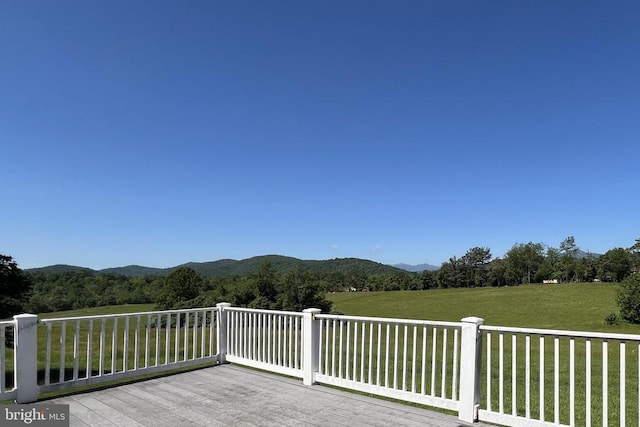 3542 Slate Mills Rd, Sperryville, VA 22740 - wooden terrace with a lawn and a mountain view