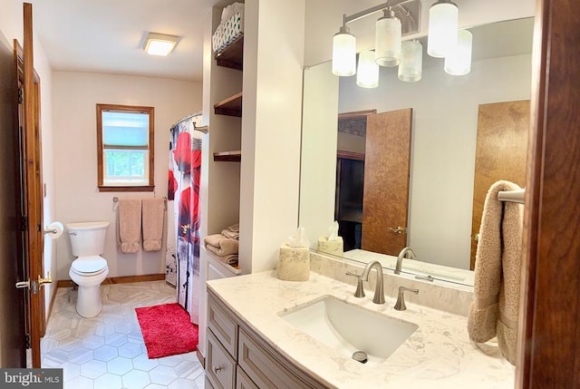 778 Overton Dr, Mineral, VA 23117 - full bath with toilet, tile patterned flooring, vanity, and a shower with shower curtain