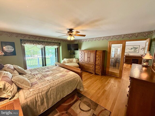 778 Overton Dr, Mineral, VA 23117 - bedroom with access to outside, light wood finished floors, and ceiling fan