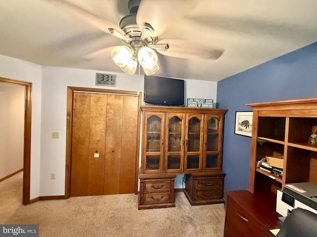 778 Overton Dr, Mineral, VA 23117 - carpeted office with ceiling fan