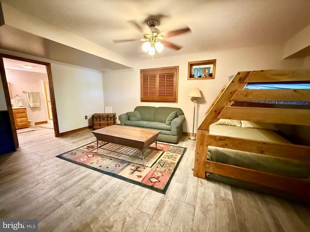 778 Overton Dr, Mineral, VA 23117 - living area with ceiling fan, wood finished floors, and baseboards