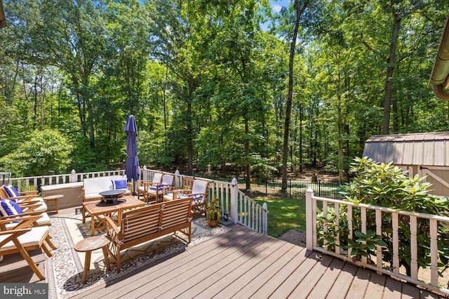 100 River Bend Rd W, Fredericksburg, VA 22407 - deck with an outdoor living space and a storage unit