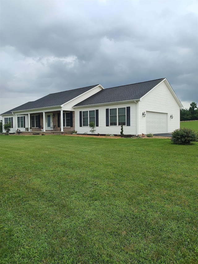 112 Guernsey Ln, Staunton, VA 24401 - single story home with a front yard and an attached garage