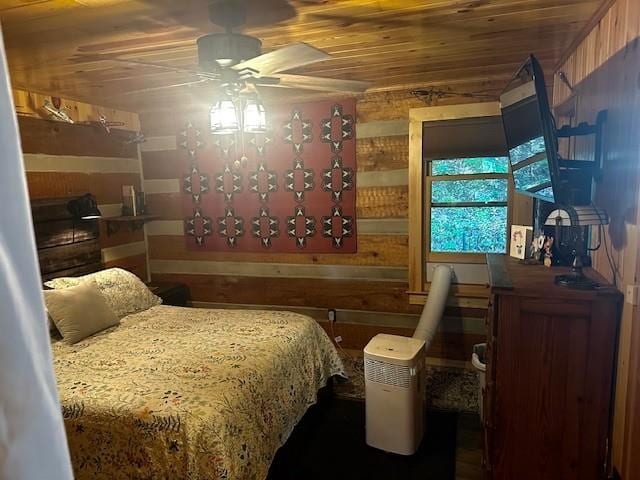 1063 High Valley Dr, Monterey, VA 24465 - bedroom with wooden ceiling and a ceiling fan