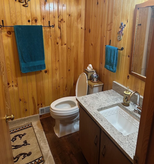1063 High Valley Dr, Monterey, VA 24465 - half bath with wood finished floors, vanity, and wood walls