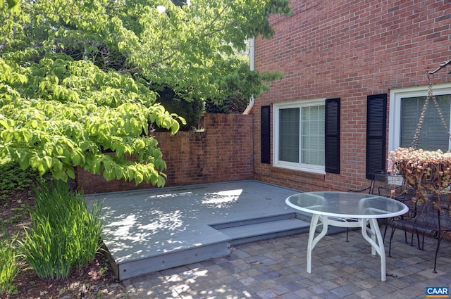 view of patio featuring a deck