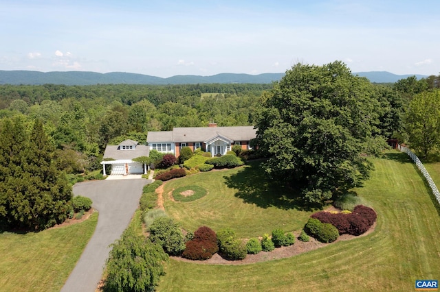 bird's eye view with a forest view