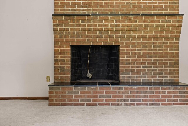 192 Sandy Ridge Rd, Waynesboro, VA 22801 - detailed view of carpet flooring and a brick fireplace