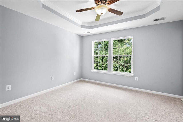4631 Alliance Way, Fredericksburg, VA 22408 - carpeted empty room with a raised ceiling, a ceiling fan, and crown molding