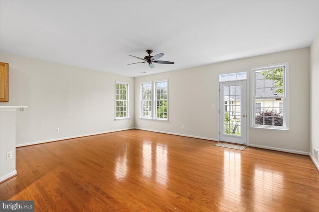 5307 Philippi Pl W, Fredericksburg, VA 22407 - unfurnished living room with a ceiling fan and wood finished floors