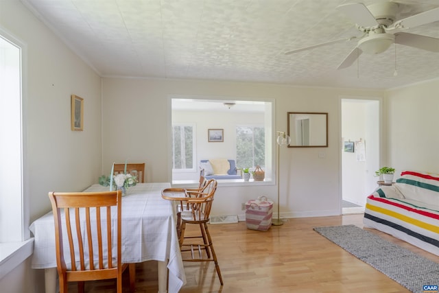 5072 Scottsville Rd, Charlottesville, VA 22902 - dining room featuring wood finished floors, a ceiling fan, and baseboards