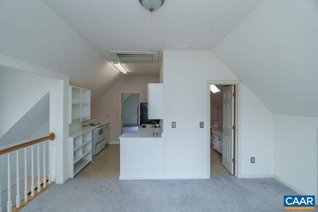 7035 Blackwells Hollow Rd, Crozet, VA 22932 - bonus room featuring lofted ceiling, light carpet, baseboards, and a sink