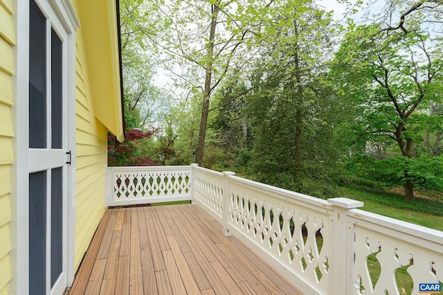 1112 Park St, Charlottesville, VA 22901 - deck featuring view of wooded area