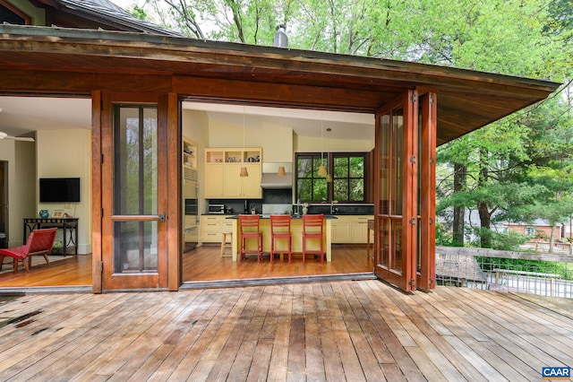 1112 Park St, Charlottesville, VA 22901 - wooden terrace featuring a sink