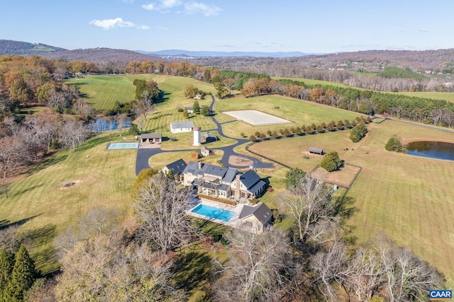aerial view with a rural view