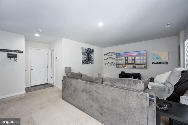 4114 Bolton Ct, Fredericksburg, VA 22408 - carpeted living area with baseboards and recessed lighting