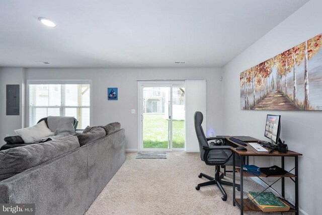4114 Bolton Ct, Fredericksburg, VA 22408 - office with electric panel, carpet, and baseboards