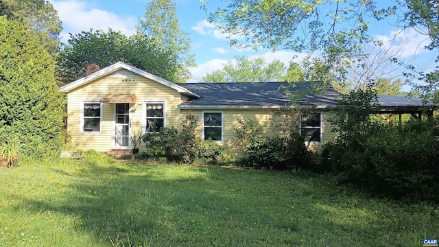 983 Williamstown Rd, Shipman, VA 22971 - view of front of home with a front yard, entry steps, and a chimney