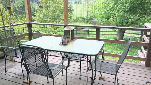 983 Williamstown Rd, Shipman, VA 22971 - wooden terrace with outdoor dining area