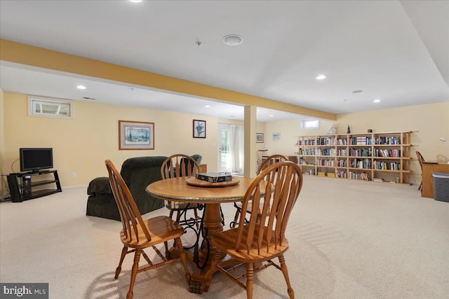  - dining area featuring carpet and recessed lighting
