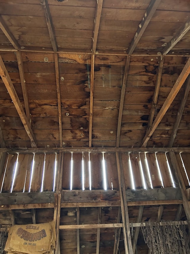 detailed view of wooden ceiling
