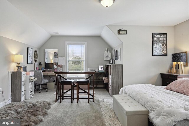 5761 Agecroft Rd, Spotsylvania, VA 22551 - bedroom with a desk, carpet, and lofted ceiling