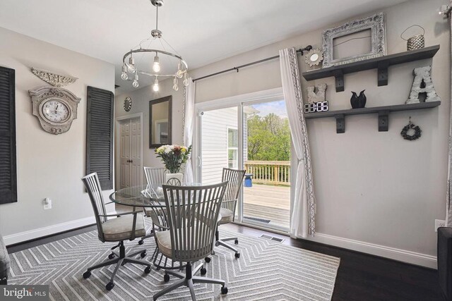 5761 Agecroft Rd, Spotsylvania, VA 22551 - dining room with baseboards and dark wood finished floors