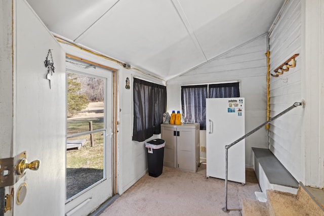 interior space with vaulted ceiling