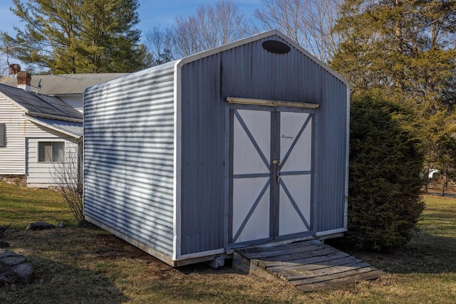 view of shed