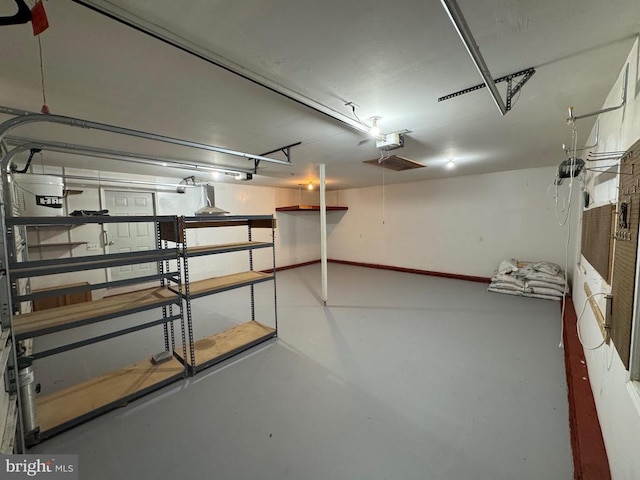 basement featuring a garage