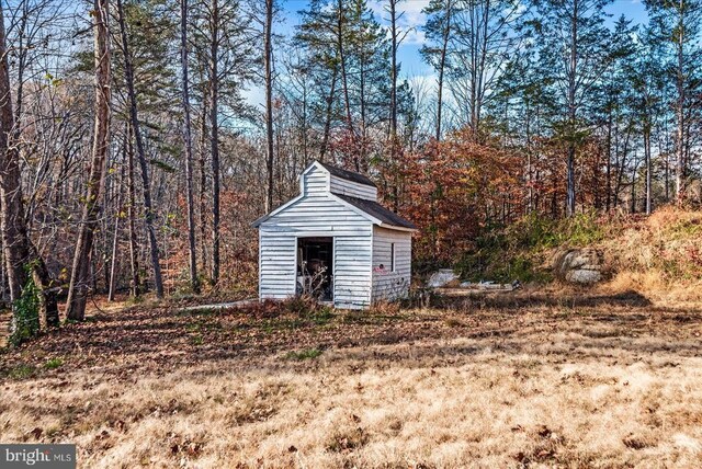 view of shed