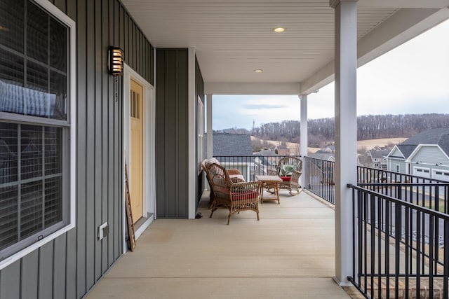 balcony featuring a residential view