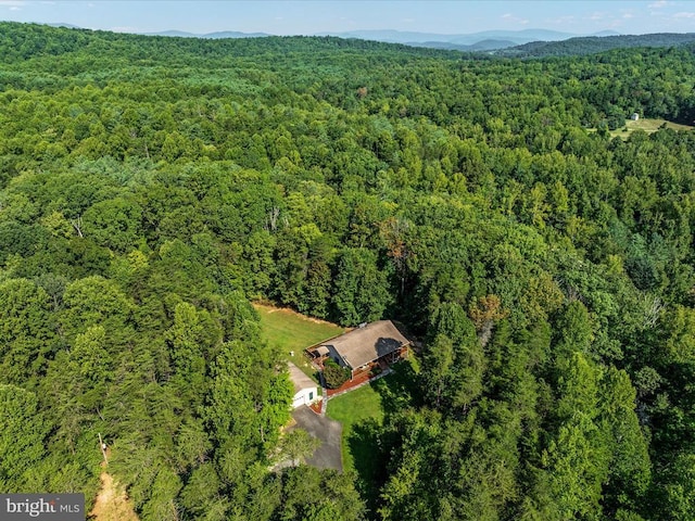 bird's eye view with a mountain view