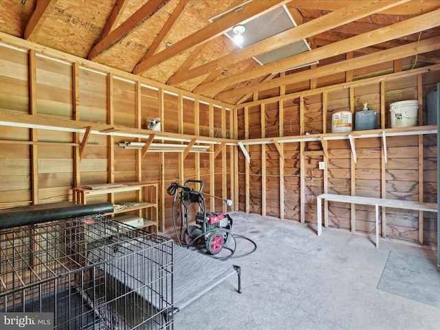 view of unfinished attic