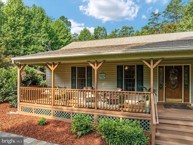 exterior space featuring a porch