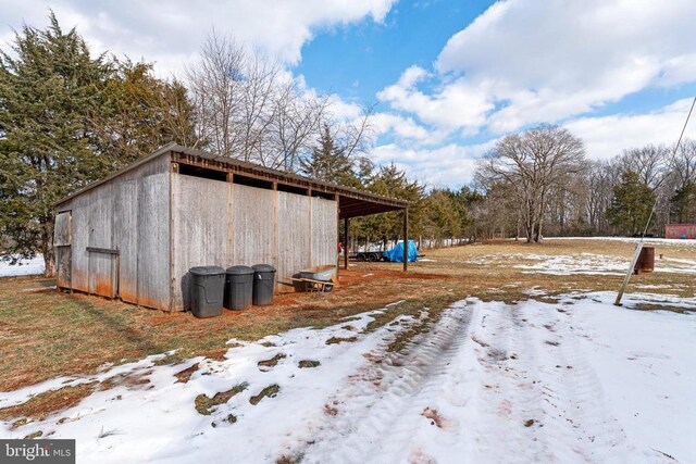 view of snow covered structure